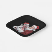 Moodeng Christmas Funny Santa Claus Papieren Bordje (Gebogen)