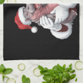 Moodeng Christmas Funny  Santa Claus Theedoek (Gevouwen)