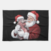 Moodeng Christmas Funny  Santa Claus Theedoek (Horizontaal)