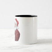 Moodeng Christmas Funny  Santa Claus Tweekleurige Koffiemok (Center)