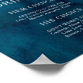 Moodige ocean waterverf handtekeningdranken bord poster (Hoek)