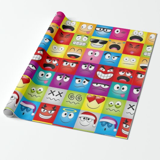 Moods and Emoticons Cadeaupapier (Uitgerold)
