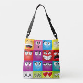 Moods and Emoticons Crossbody Tas (Achterkant)