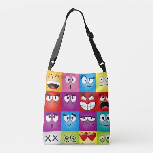 Moods and Emoticons Crossbody Tas (Achterkant)