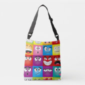 Moods and Emoticons Crossbody Tas (Voorkant)
