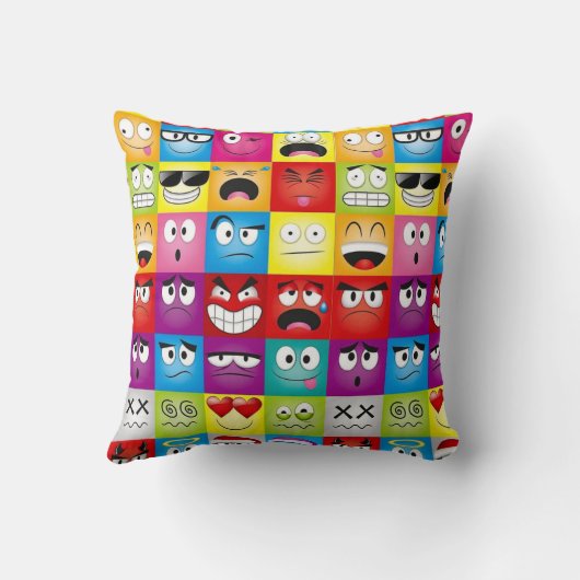 Moods and Emoticons Kussen (Achterkant)