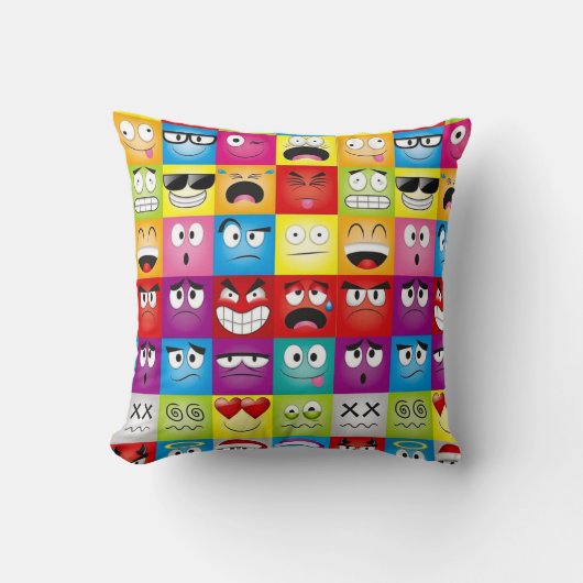Moods and Emoticons Kussen (Voorkant)