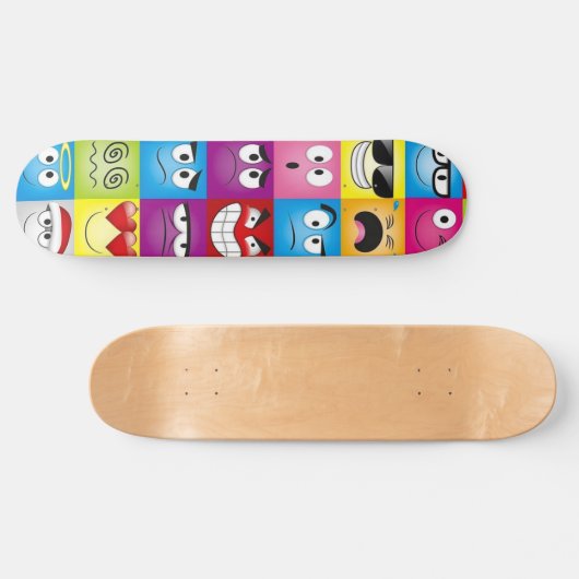 Moods and Emoticons Persoonlijk Skateboard (Horizontaal)