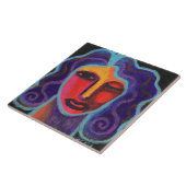 Moody Abstract Portret van een Vrouw Tegeltje (Zijkant)