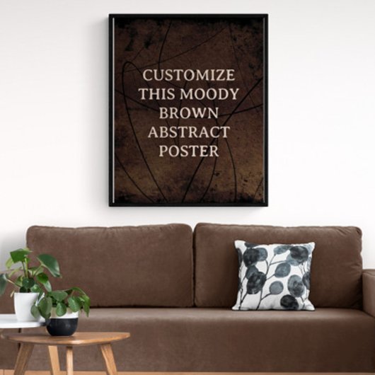 Moody achtergrond Custom Sign Rich Brown Abstract Poster