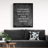 Moody Achtergrond Custom Sign Zwart Grijs Abstract Poster