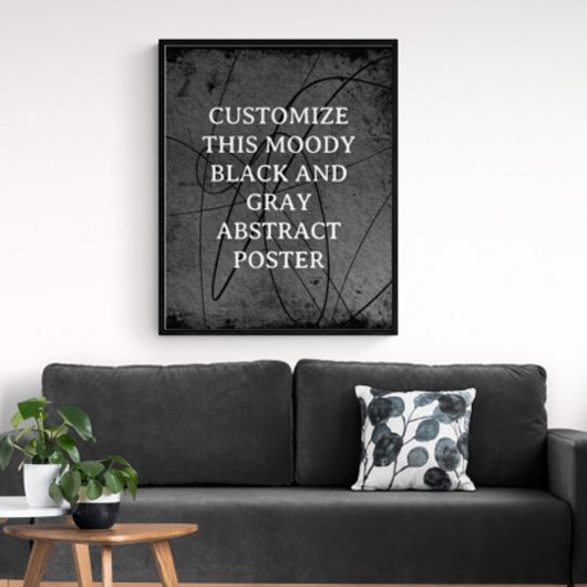 Moody Achtergrond Custom Sign Zwart Grijs Abstract Poster