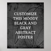 Moody Achtergrond Custom Sign Zwart Grijs Abstract Poster (Voorkant)