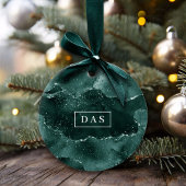 Moody Agate | Blauwgroen groen malachiet rijk mono Keramisch Ornament