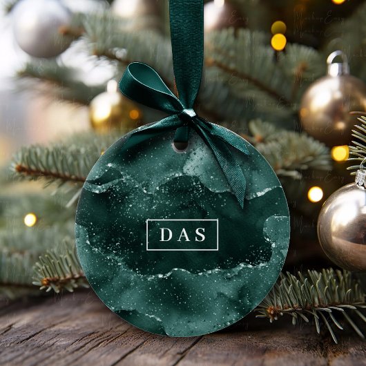 Moody Agate | Blauwgroen groen malachiet rijk mono Keramisch Ornament