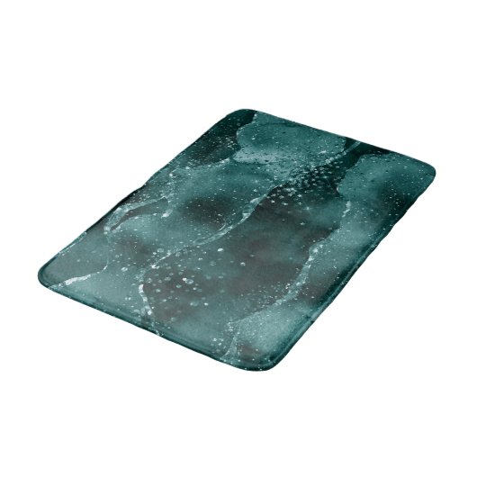 Moody Agate | Blauwgroen Groene Malachiet Rijke Je Badmat (Gekanteld)