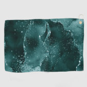 Moody Agate | Blauwgroen Groene Malachiet Rijke Je Golfhanddoek (Horizontaal)