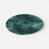 Moody Agate | Blauwgroen Groene Malachiet Rijke Je Papieren Bordje (Gekanteld)