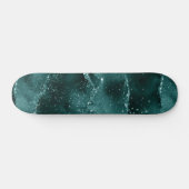 Moody Agate | Blauwgroen Groene Malachiet Rijke Je Persoonlijk Skateboard (Horizontaal)