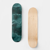 Moody Agate | Blauwgroen Groene Malachiet Rijke Je Persoonlijk Skateboard (Voorkant)