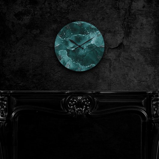 Moody Agate | Blauwgroen Groene Malachiet Rijke Je Ronde Klok