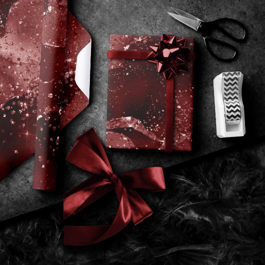 Moody Agate | Henna Bloed Rode Granaat Jewel Tone Cadeaupapier