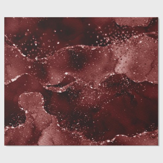 Moody Agate | Henna Bloed Rode Granaat Jewel Tone Cadeaupapier (Vlak)