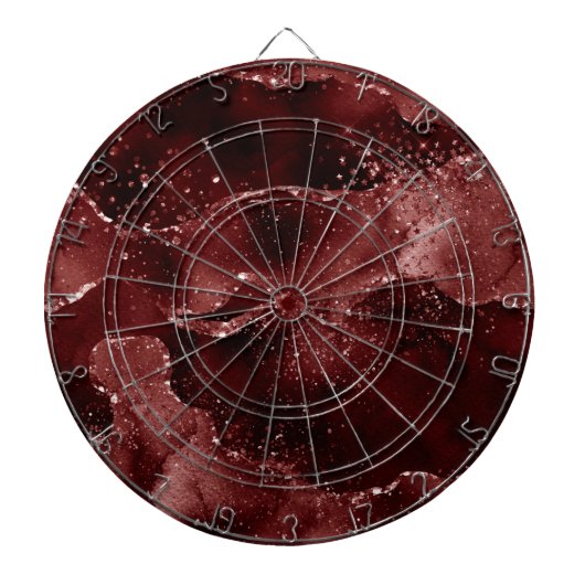 Moody Agate | Henna Bloed Rode Granaat Jewel Tone Dartbord (Voorkant)