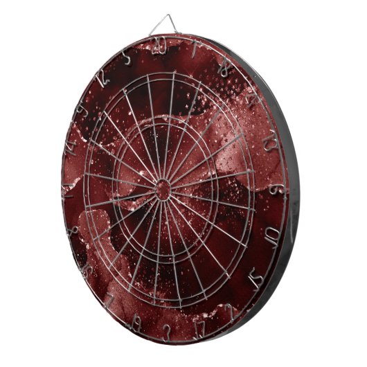 Moody Agate | Henna Bloed Rode Granaat Jewel Tone Dartbord (Voorkant Rechts)