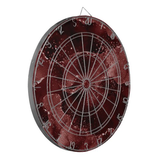 Moody Agate | Henna Bloed Rode Granaat Jewel Tone Dartbord (Voorkant Links)