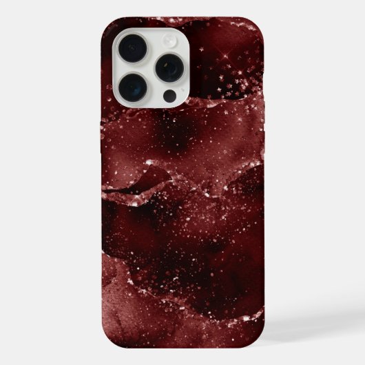 Moody Agate | Henna Bloed Rode Granaat Jewel Tone iPhone Hoesje (Achterkant)