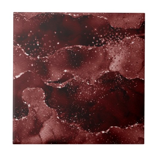 Moody Agate | Henna Bloed Rode Granaat Jewel Tone Tegeltje (Voorkant)