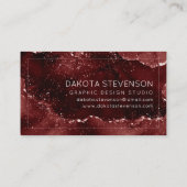 Moody Agate | Henna Bloed Rode Granaat Jewel Tone Visitekaartje (Achterkant)