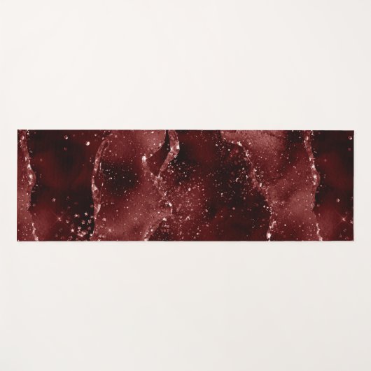 Moody Agate | Henna Bloed Rode Granaat Jewel Tone Yogamat (Voorkant (horizontaal))