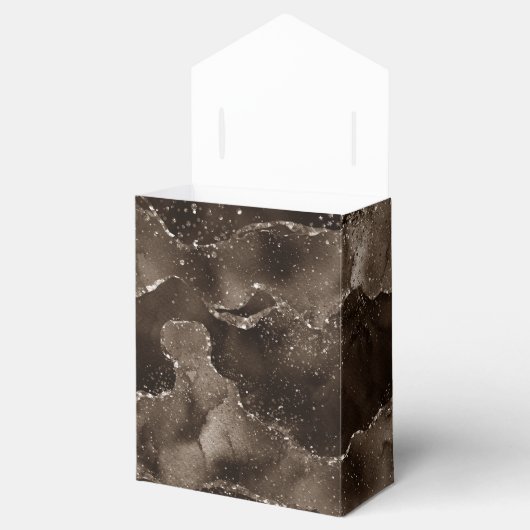 Moody Agate | Koffie Bruin Gouden Brons Taupe Bedankdoosjes (Geopend)