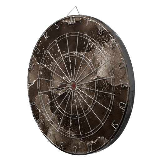 Moody Agate | Koffie Bruin Gouden Brons Taupe Dartbord (Voorkant Rechts)