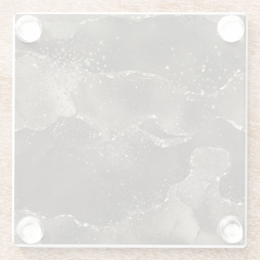 Moody Agate | Koffie Bruin Gouden Brons Taupe Glazen Onderzetter (Achterkant)