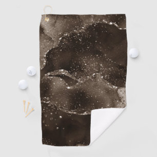 Moody Agate Koffie Bruin Gouden Brons Taupe Golfhanddoek