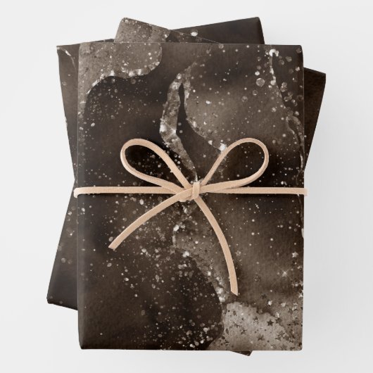 Moody Agate | Koffie Bruin Gouden Brons Taupe Inpakpapier Vel (In situ)