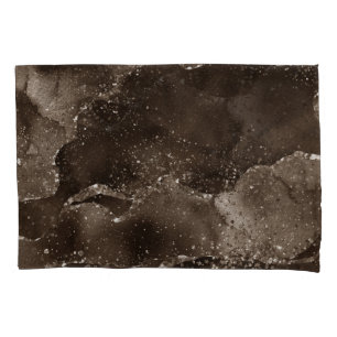 Moody Agate Koffie Bruin Gouden Brons Taupe Kussensloop