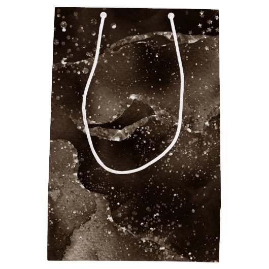 Moody Agate | Koffie Bruin Gouden Brons Taupe Medium Cadeauzakje (Achterkant)