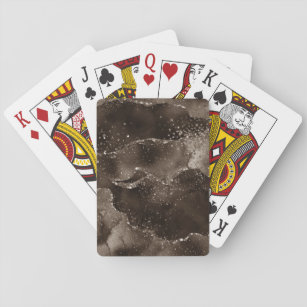 Moody Agate   Koffie Bruin Gouden Brons Taupe Pokerkaarten