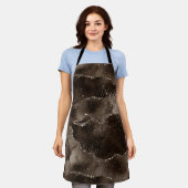 Moody Agate | Koffie Bruin Gouden Brons Taupe Schort (Gedragen)