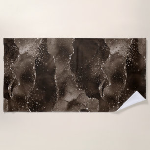 Moody Agate Koffie Bruin Gouden Brons Taupe Strandlaken