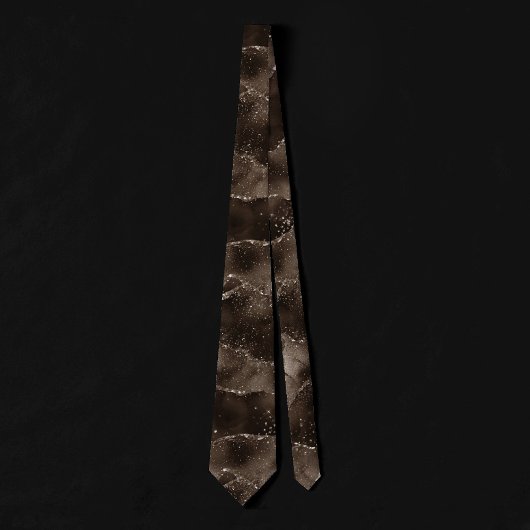 Moody Agate | Koffie Bruin Gouden Brons Taupe Stropdas