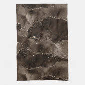 Moody Agate | Koffie Bruin Gouden Brons Taupe Theedoek (Verticaal)