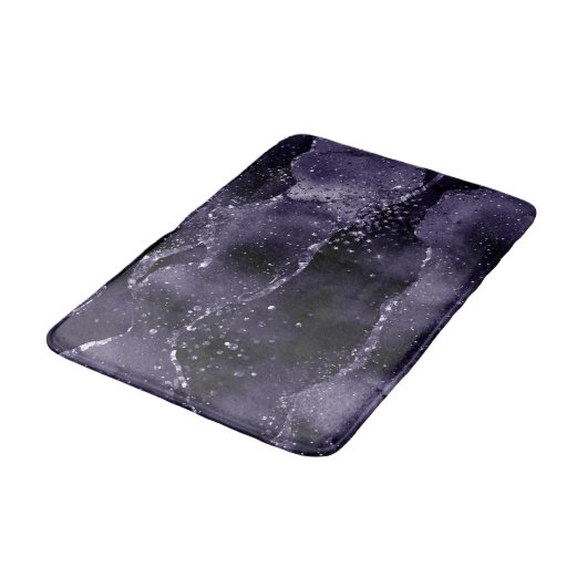 Moody Agate | Midnight Indigo Deep Paarse Glam Badmat (Gekanteld)