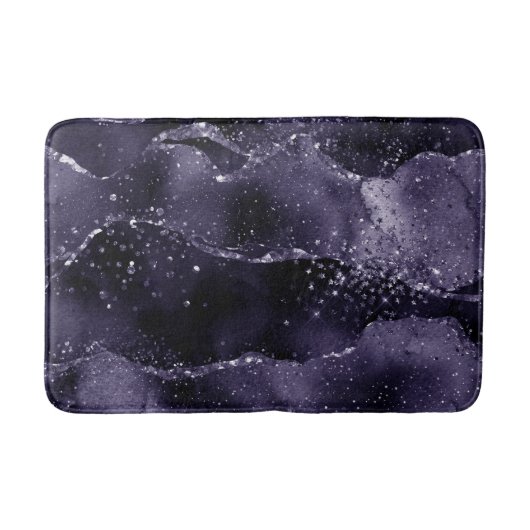 Moody Agate | Midnight Indigo Deep Paarse Glam Badmat (Voorkant)