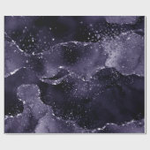 Moody Agate | Midnight Indigo Deep Paarse Glam Cadeaupapier (Vlak)