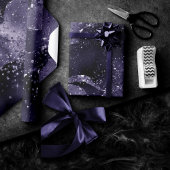 Moody Agate | Midnight Indigo Deep Paarse Glam Cadeaupapier